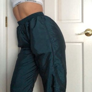 **VINTAGE!** Dark Blue/Green & Black Swishy Pants